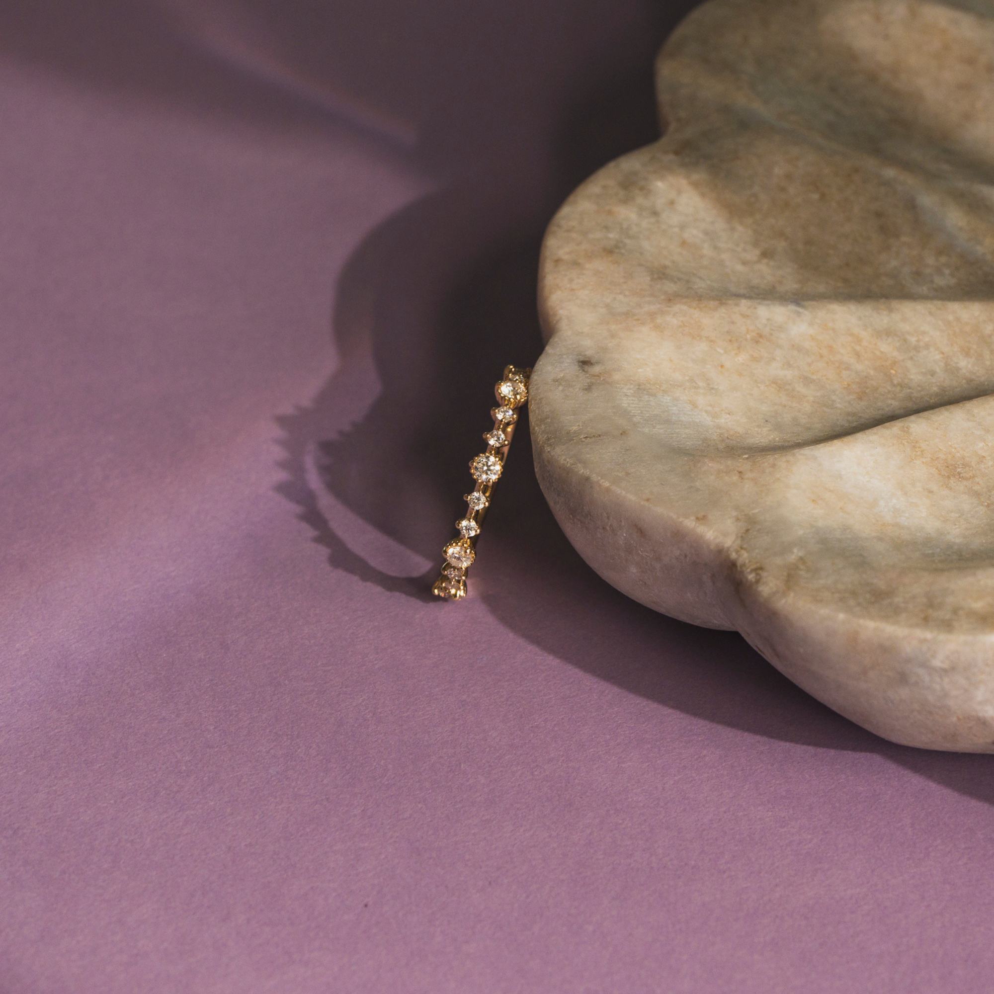 The Bevel Beaded Diamond Wedding Band