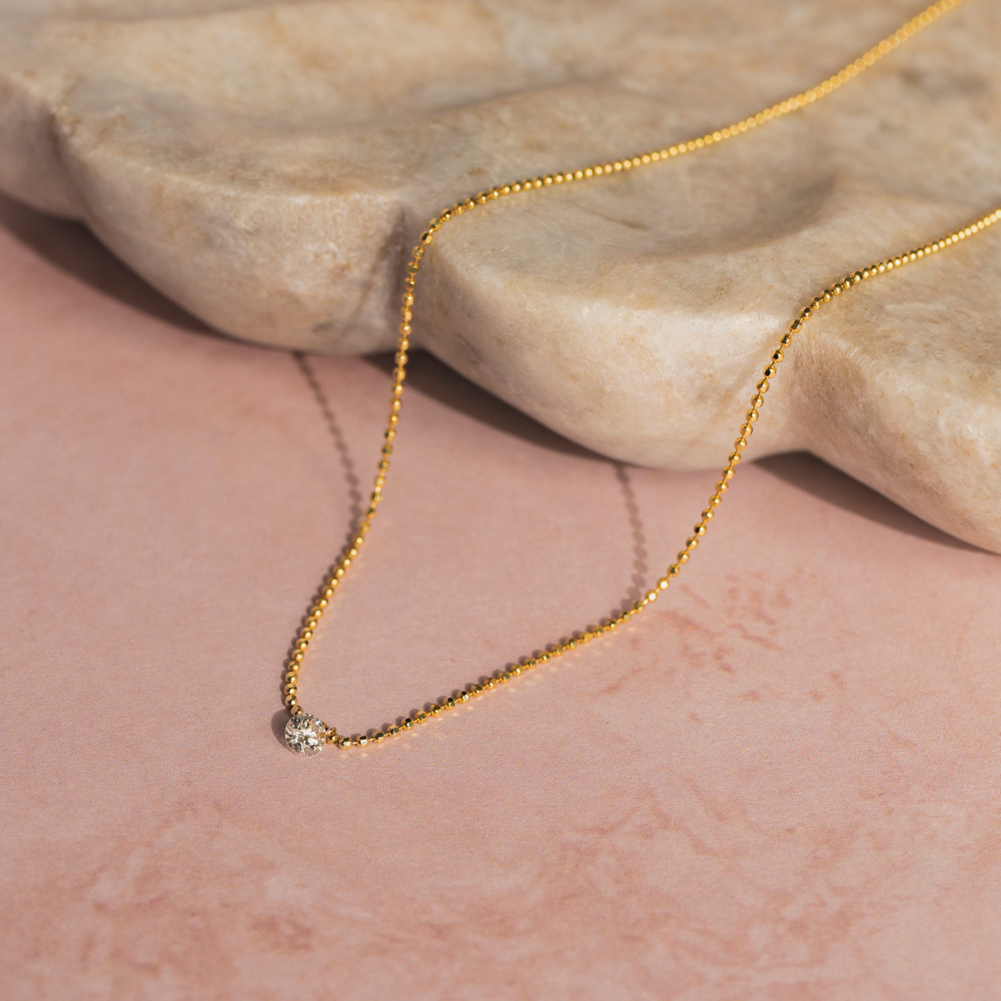 Solitaire Floating Diamond Necklace