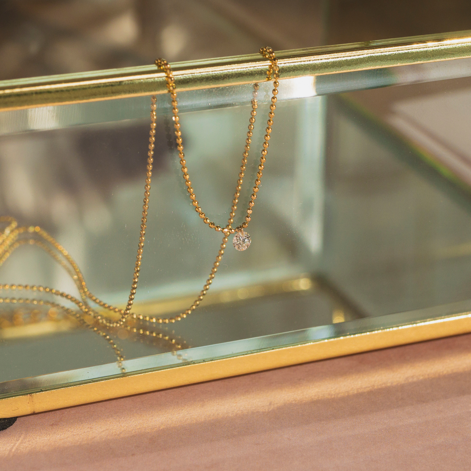 Solitaire Floating Diamond Necklace
