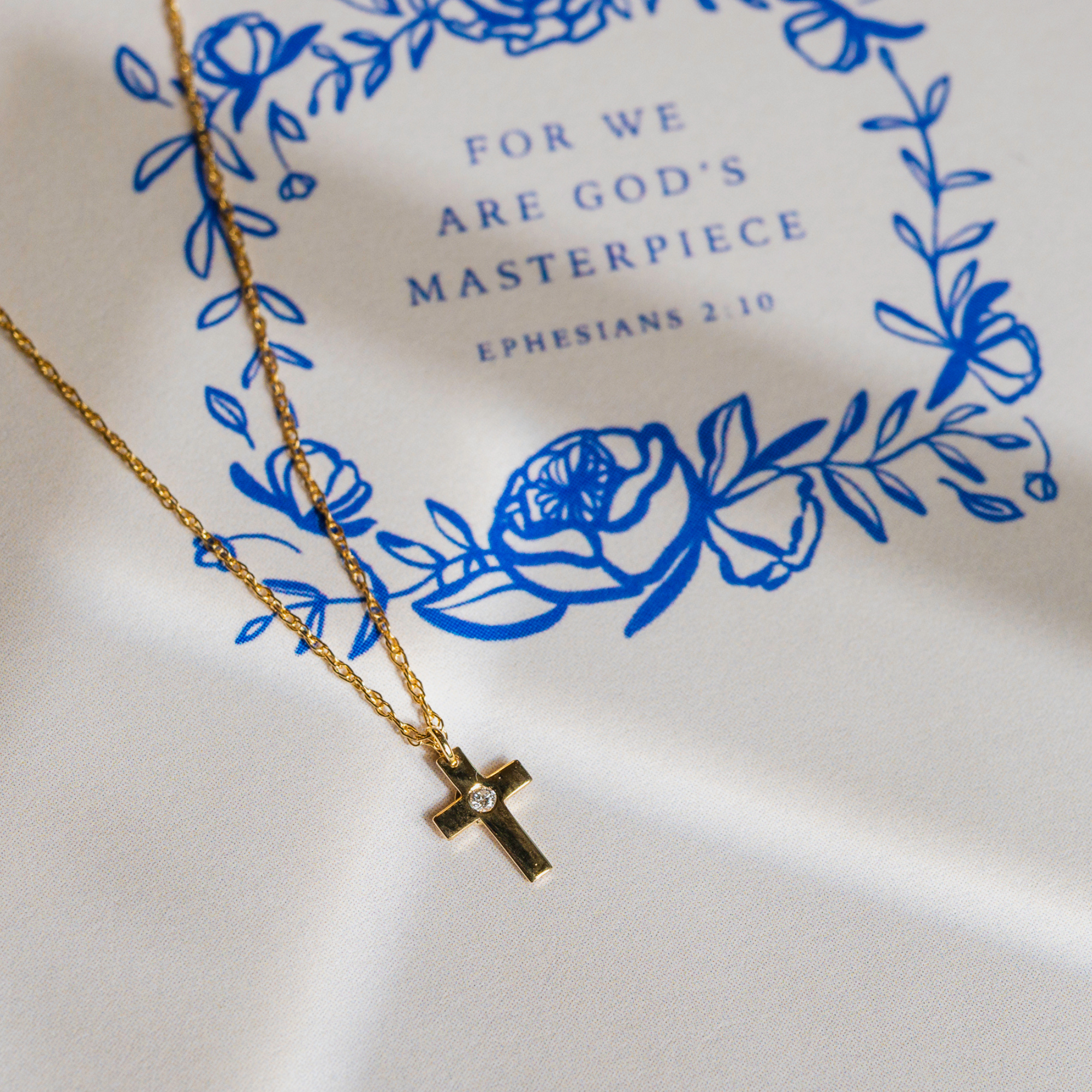 Mini Gold Cross Pendant Necklace