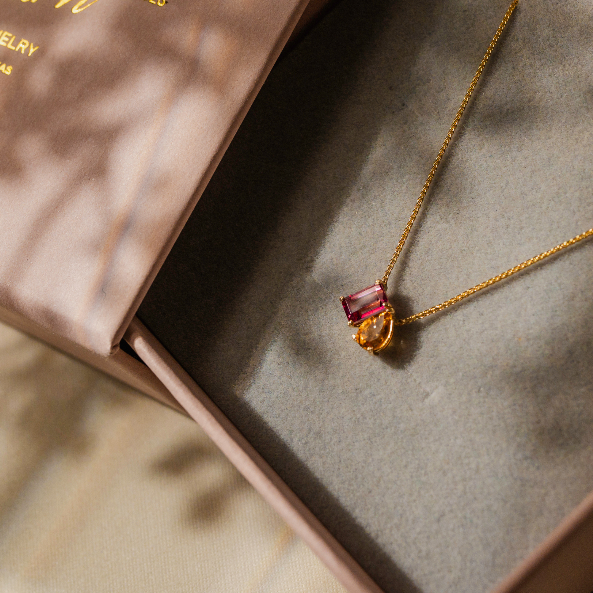 The Two Stone Custom Gemstone Necklace