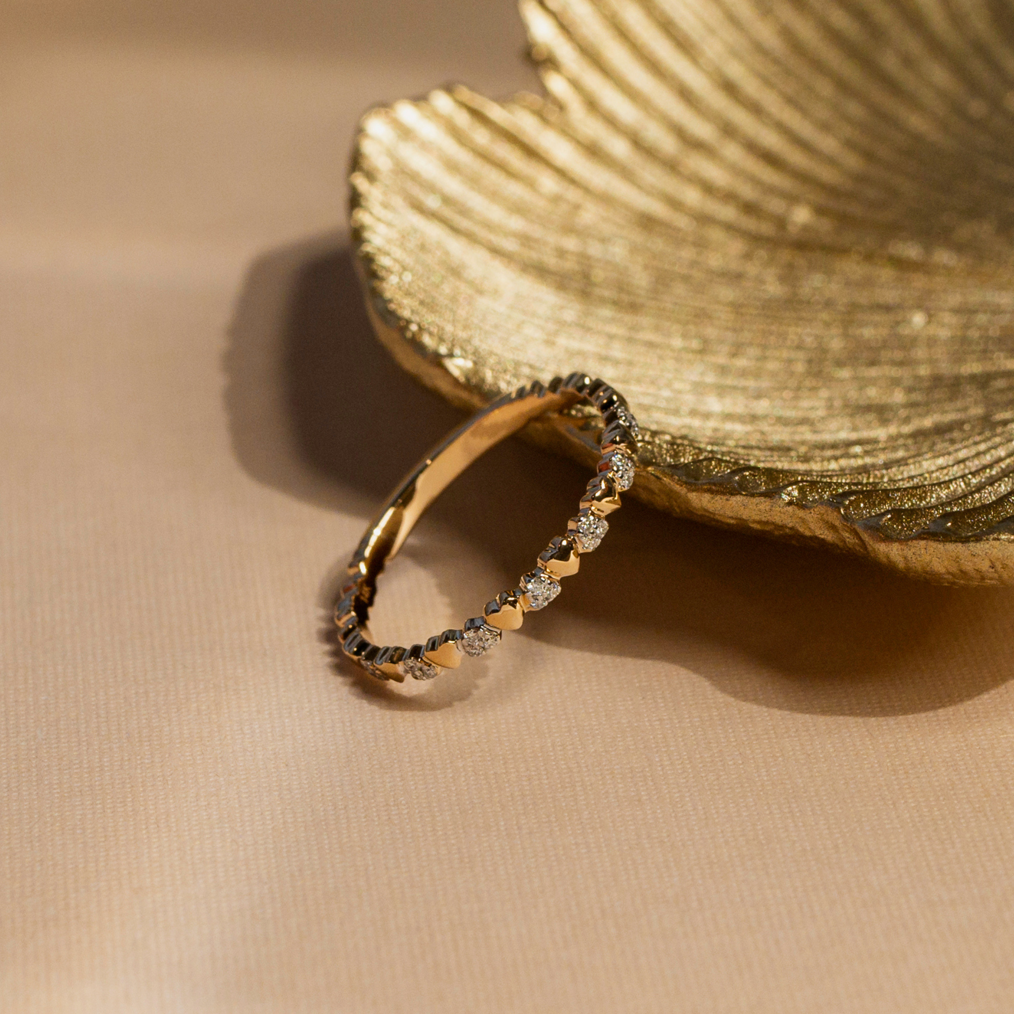 Sincerely Yours Gold and Diamond Heart Ring