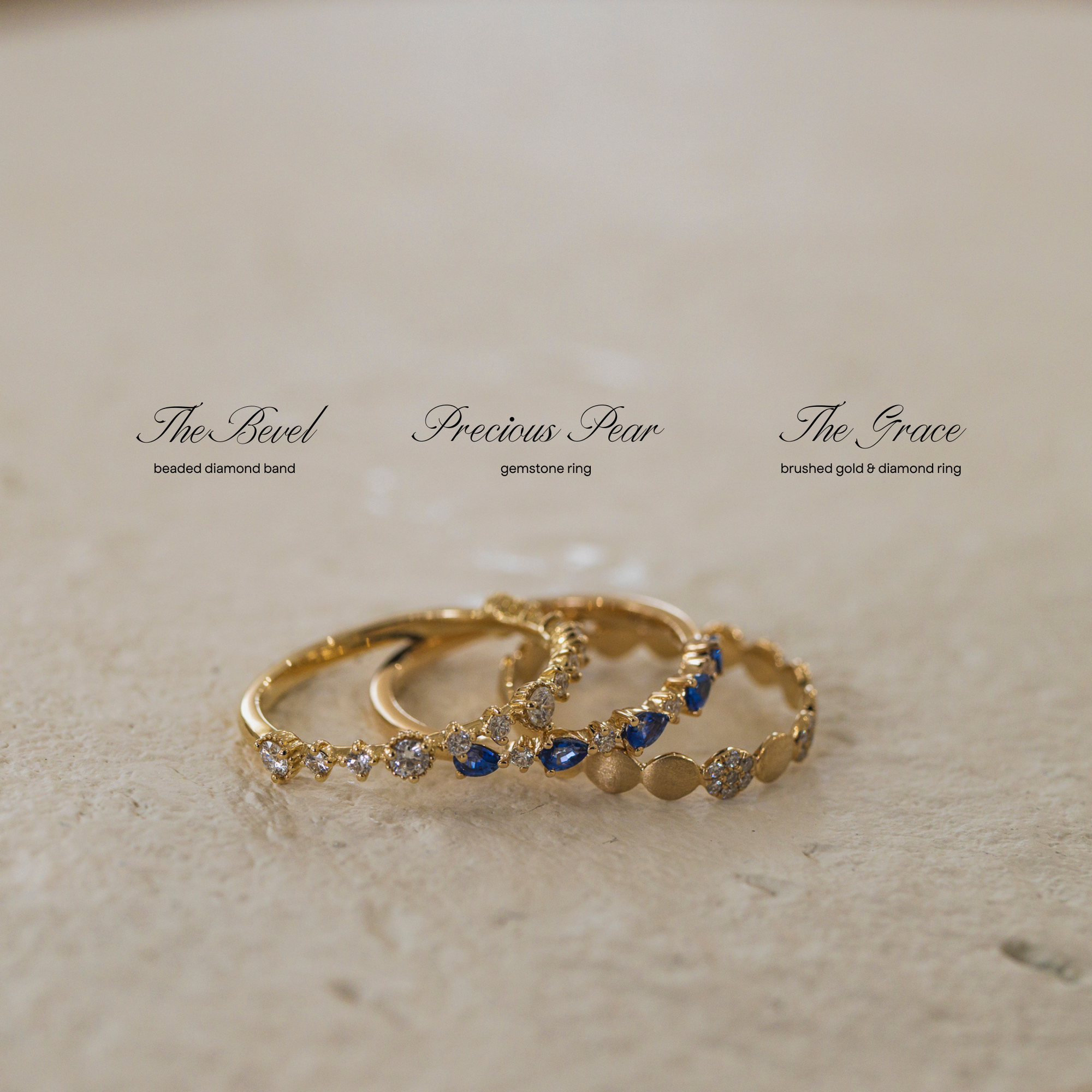 The Grace Brushed Gold Diamond Band