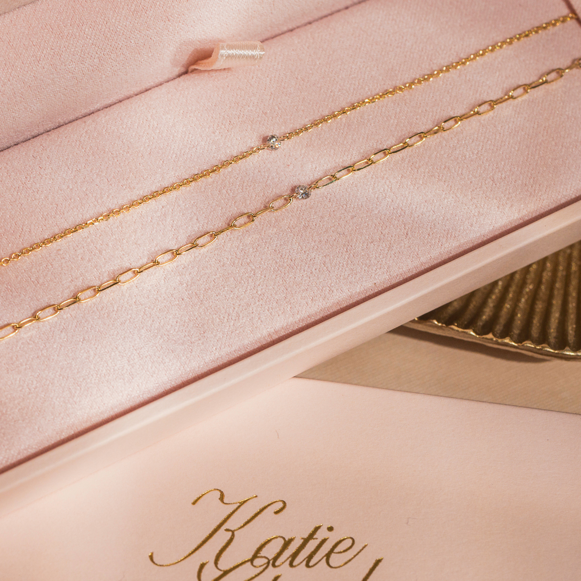 Floating Diamond Paperclip Chain Bracelet