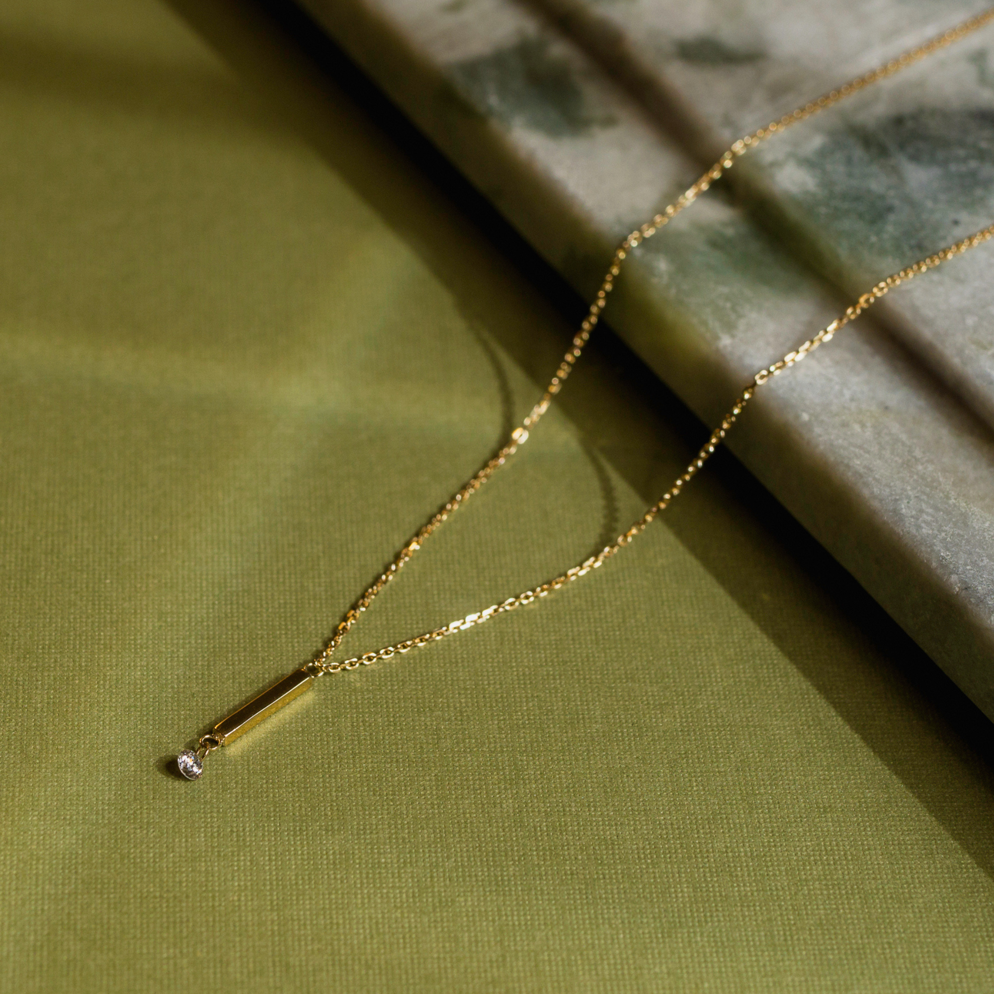 Floating Diamond Bar Necklace