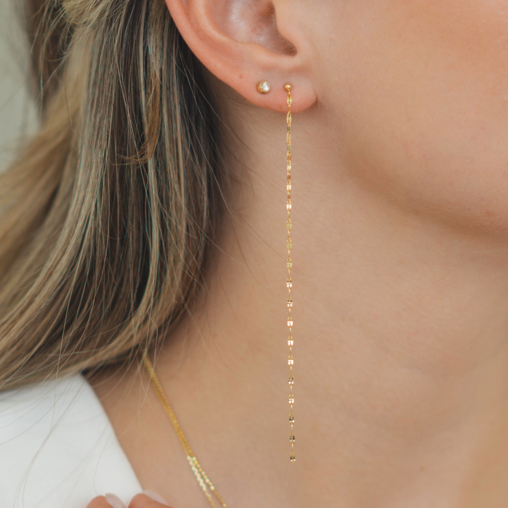 Delicate Drop Chain Earrings