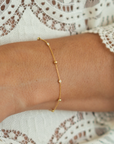 Beaded & Bezel Diamond Bracelet