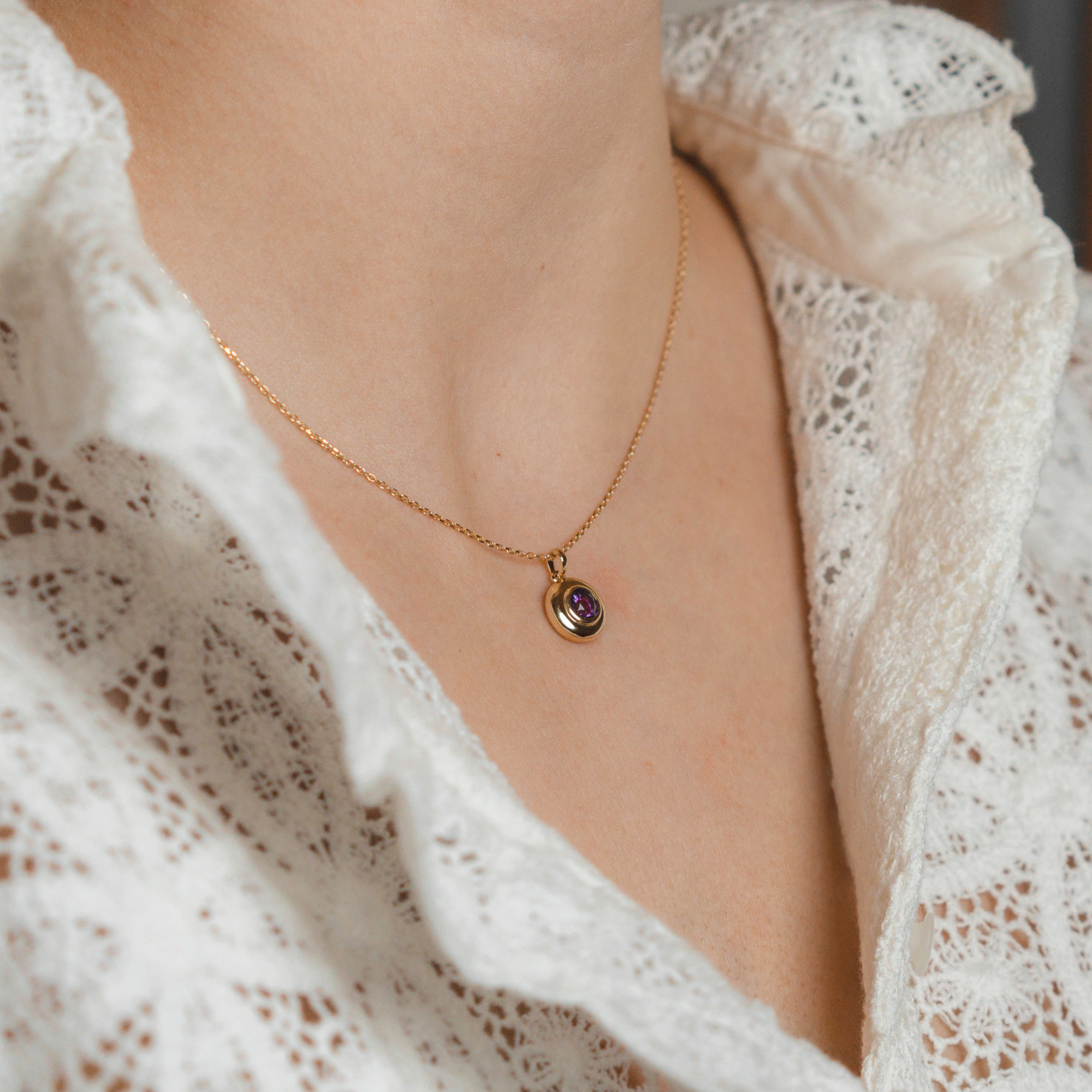 The Bubble Birthstone Pendant Necklace