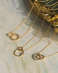Beaded Diamond Duo Necklace