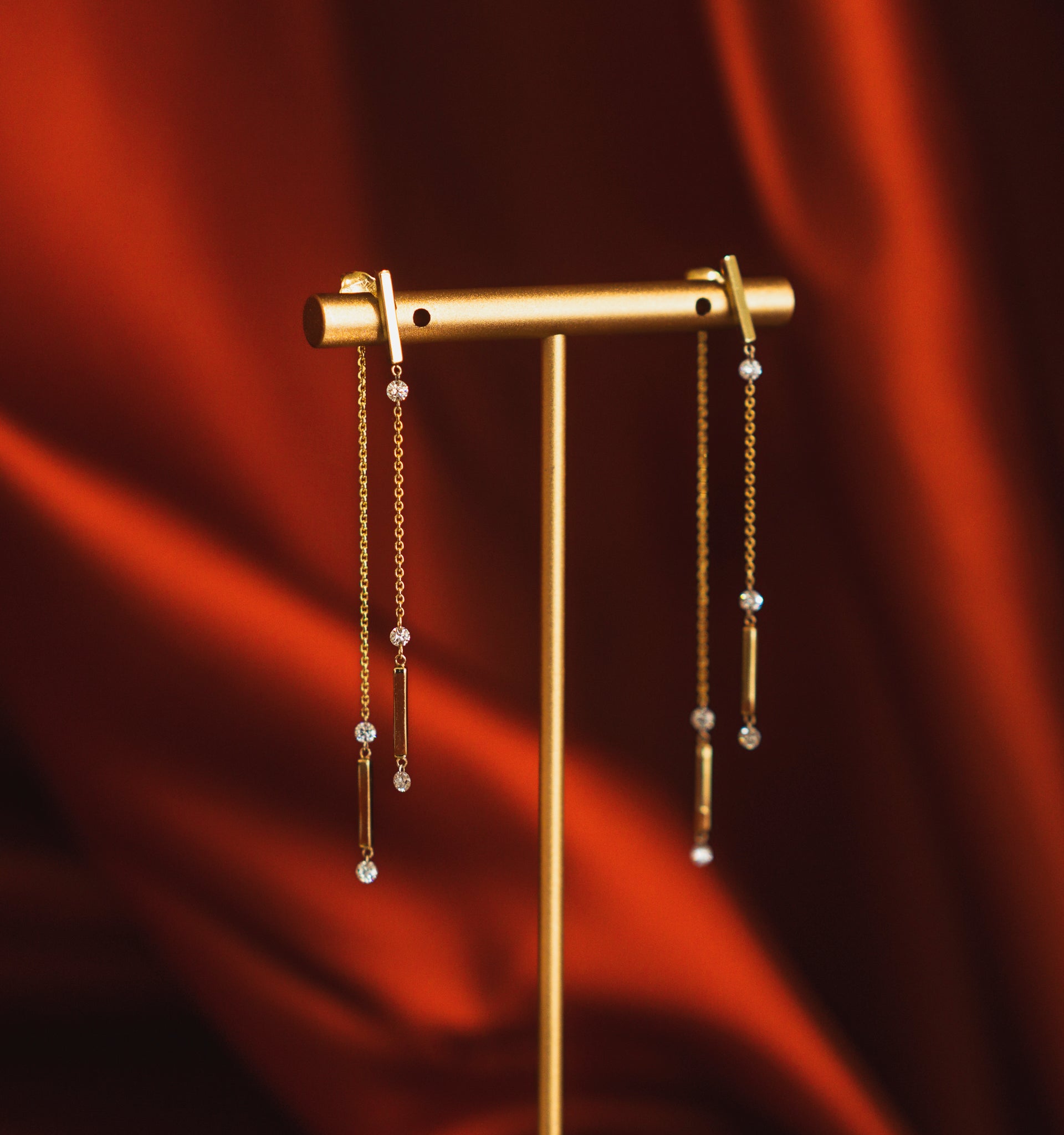 Double Sided Drop Earrings