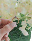 Purple Sapphire and Baguette Cut Diamond Ring