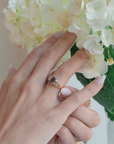 Purple Sapphire and Baguette Cut Diamond Ring