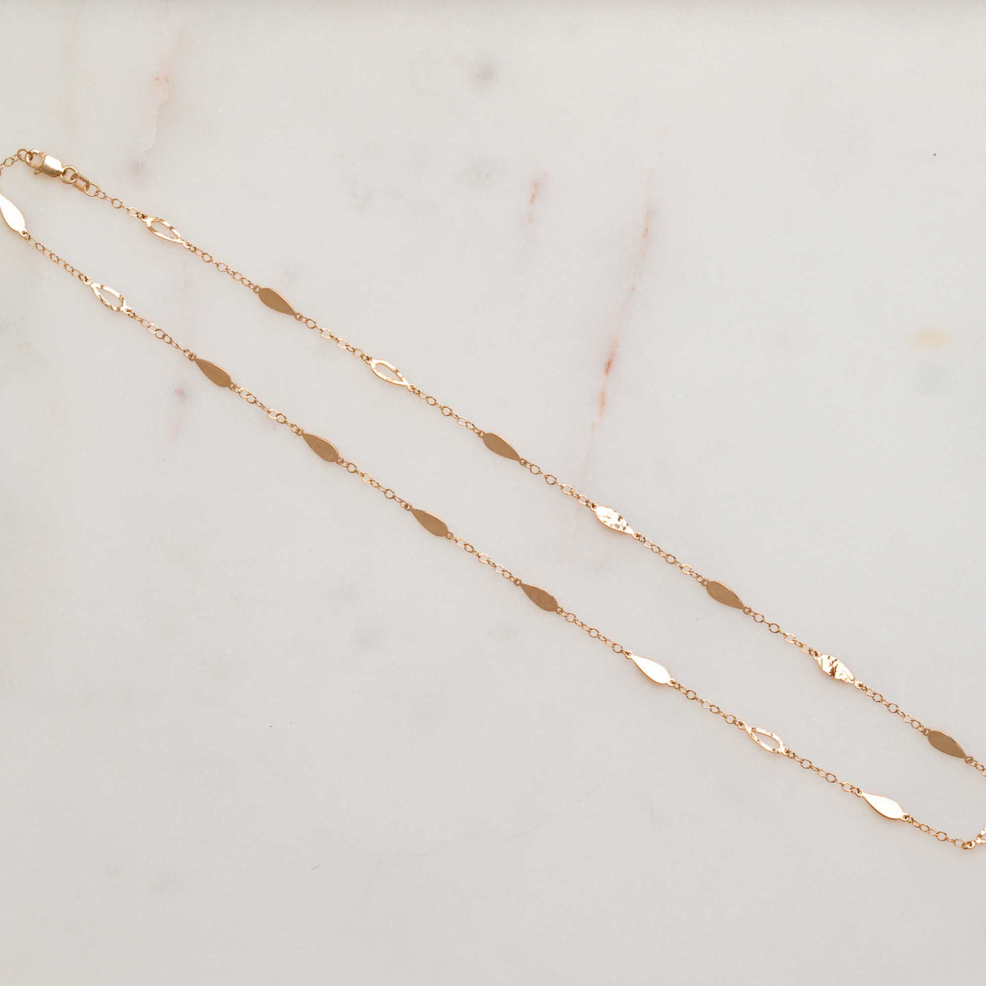 Vintage Tear Drop Station Necklace