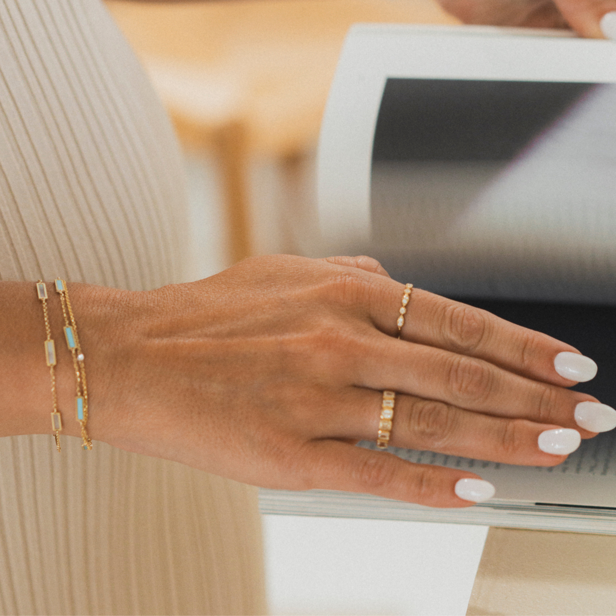 The Maren Milgrain Diamond Wedding Band