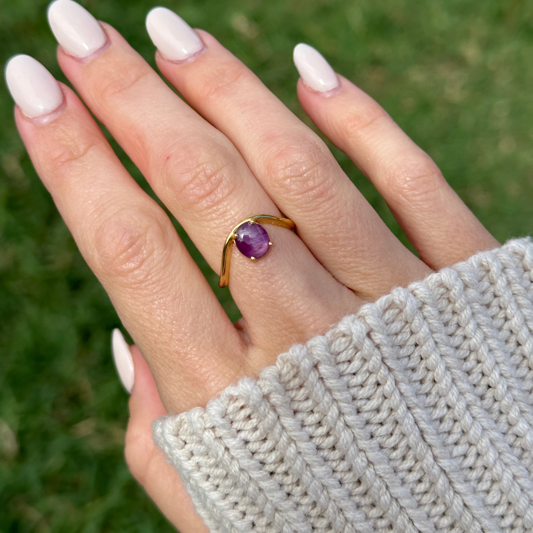 Star Ruby Curved Custom Ring