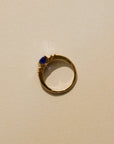 Purple Sapphire and Baguette Cut Diamond Ring