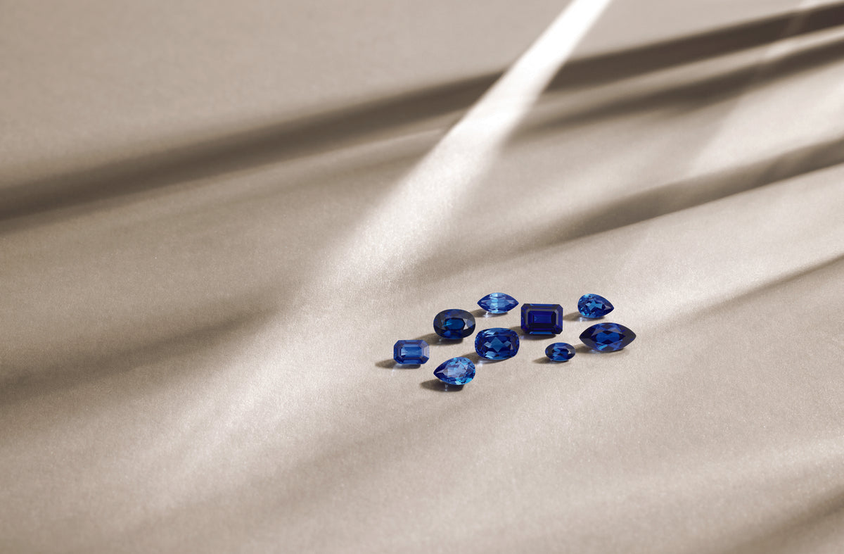 Blue Sapphires in natural lighting