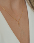 Floating Diamond Bar Necklace