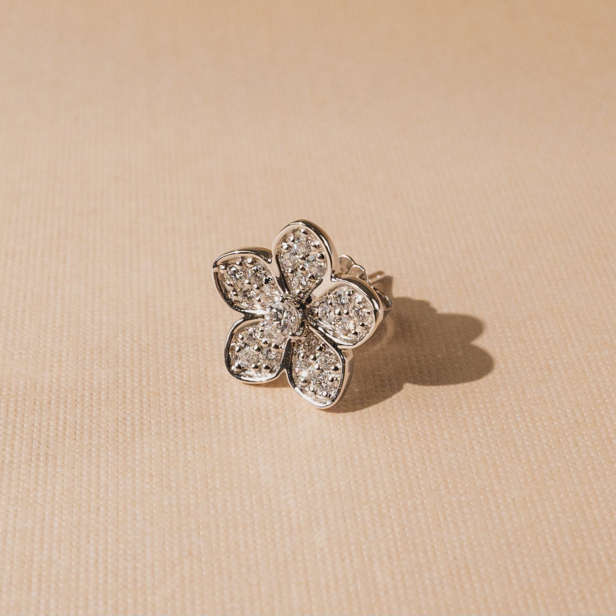 Floral Diamond Stud Earrings