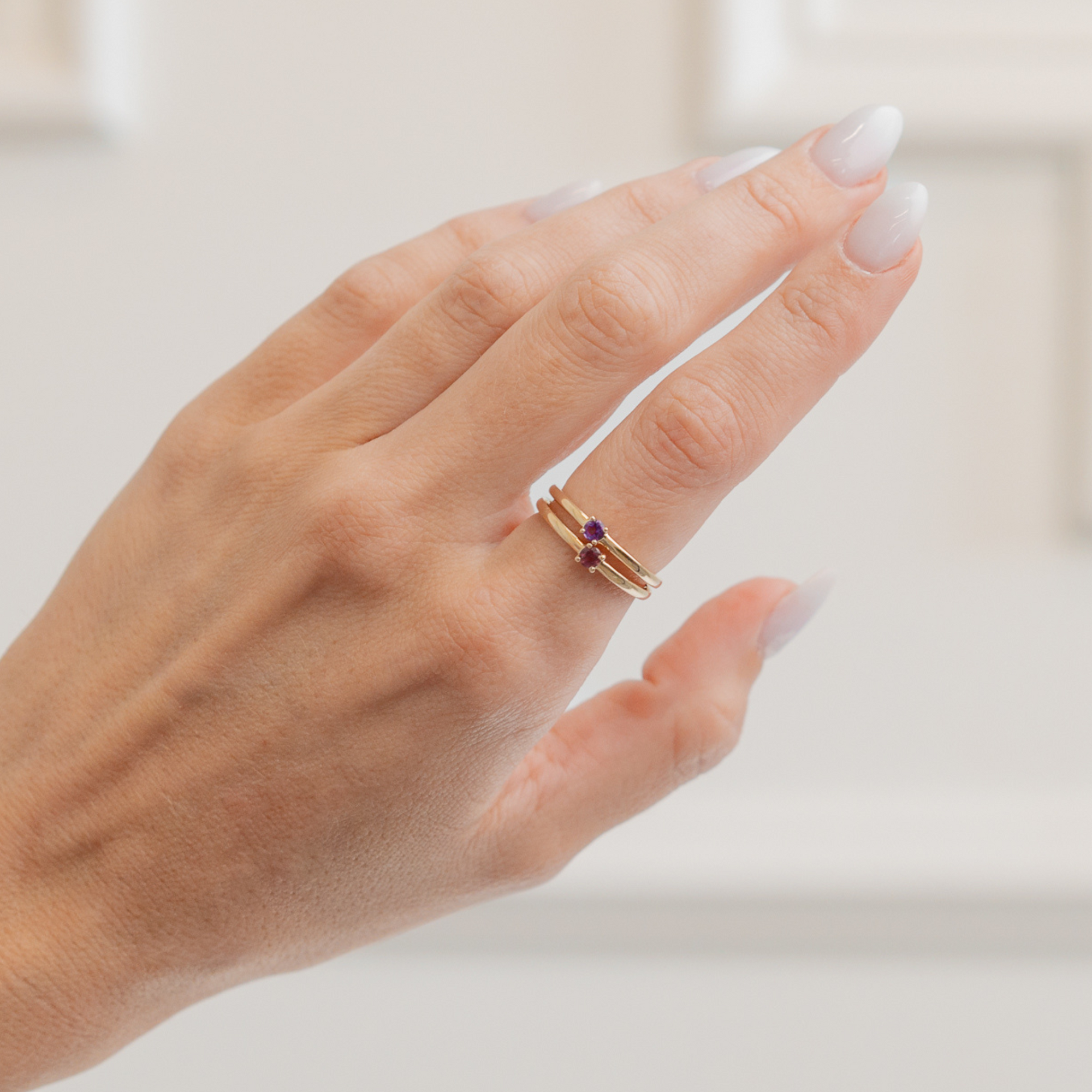 The Solitaire Stackable Birthstone Ring