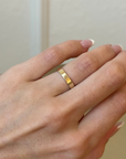 The Whitney Flat Edge Wedding Band