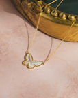 Mother of Pearl Butterfly Pendant Necklace