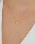 Mini Gold Cross Pendant Necklace