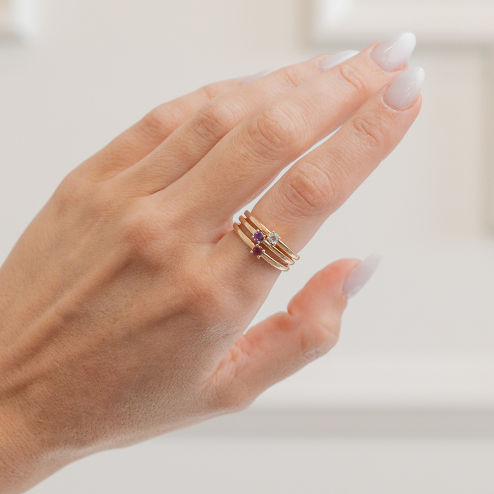 Stackable Birthstone Ring by Katie Clark Handmade in 14k Gold