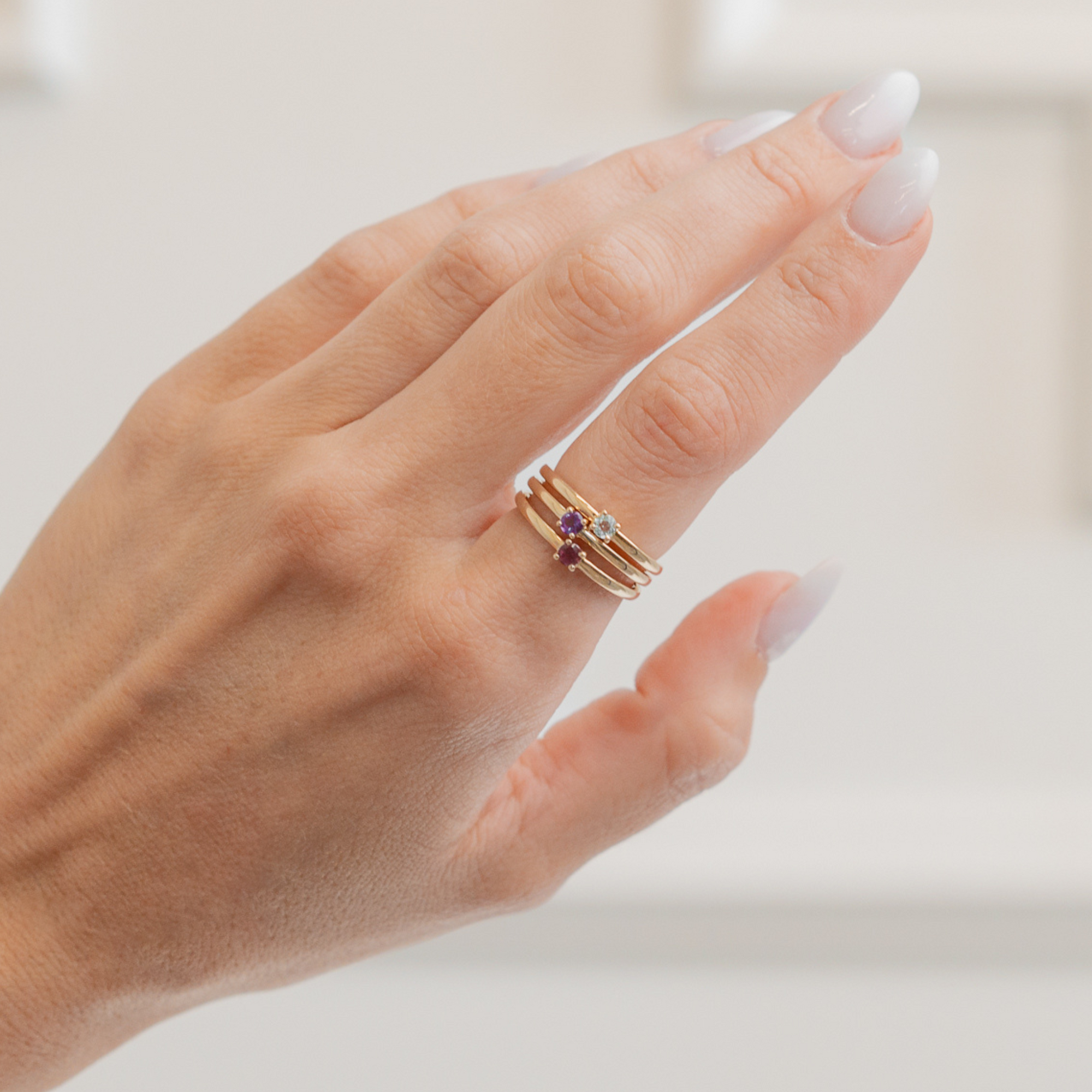 The Solitaire Stackable Birthstone Ring