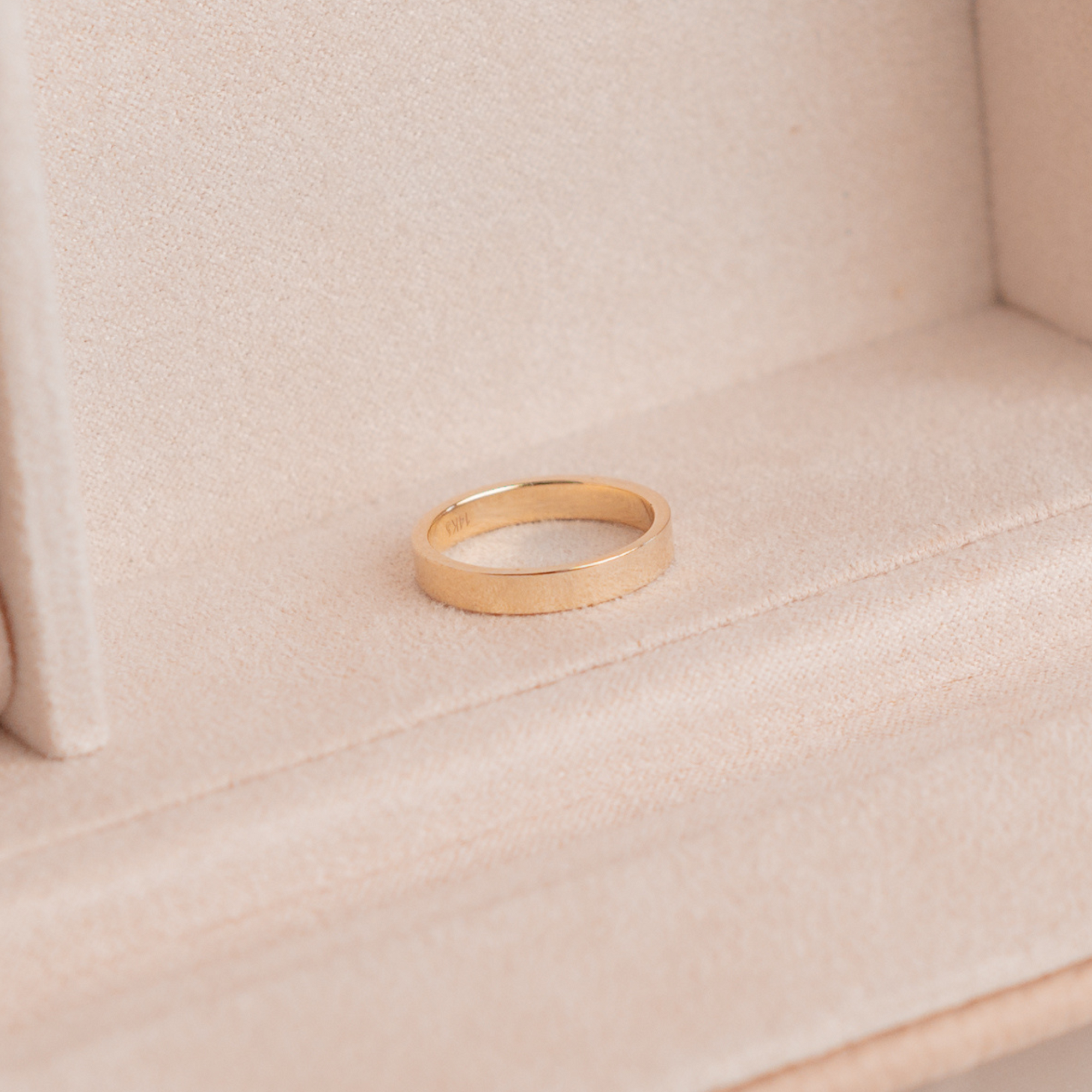 The Whitney Flat Edge Wedding Band