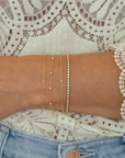 Floating Diamond Paperclip Chain Bracelet