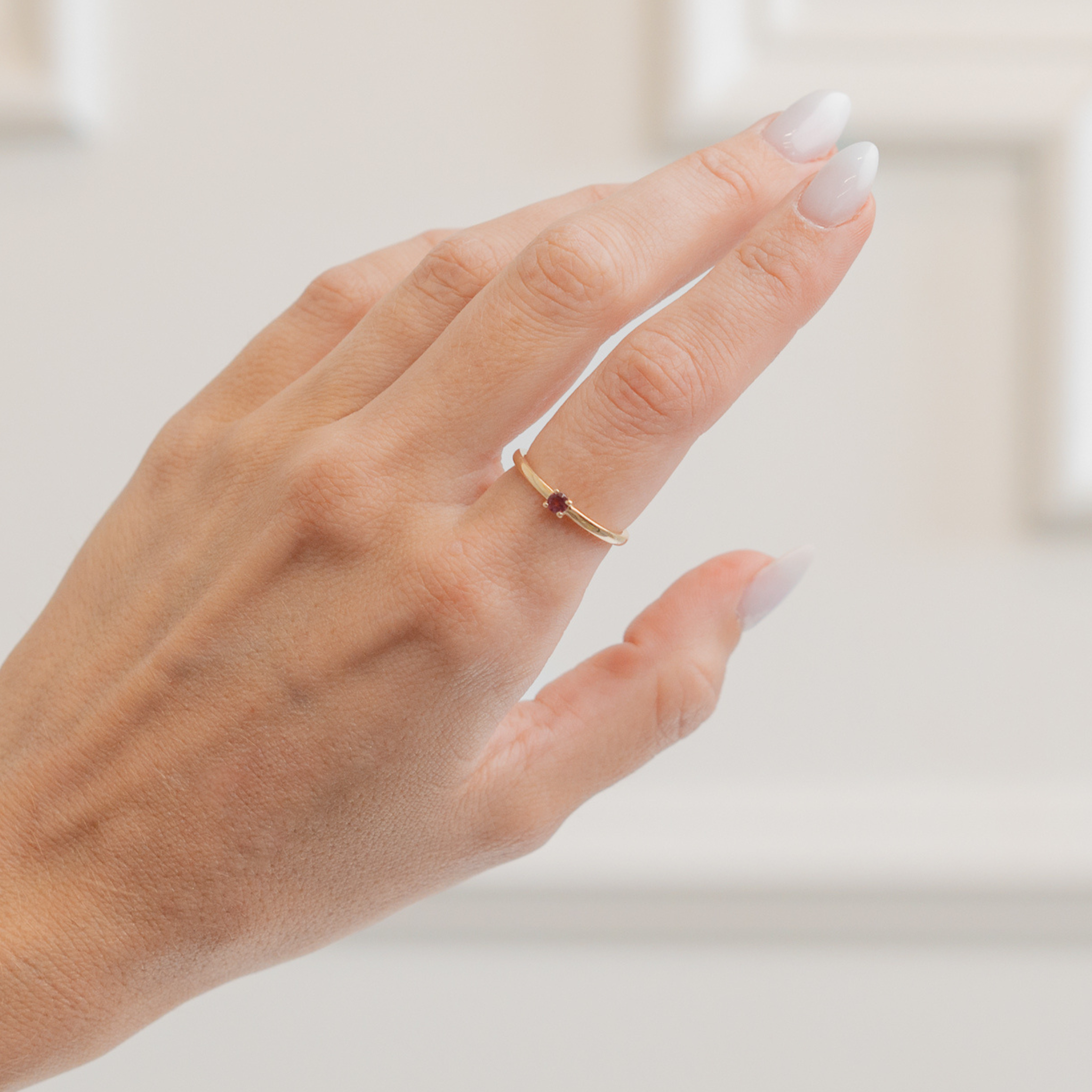 Stackable Birthstone Ring by Katie Clark Handmade in 14k Gold