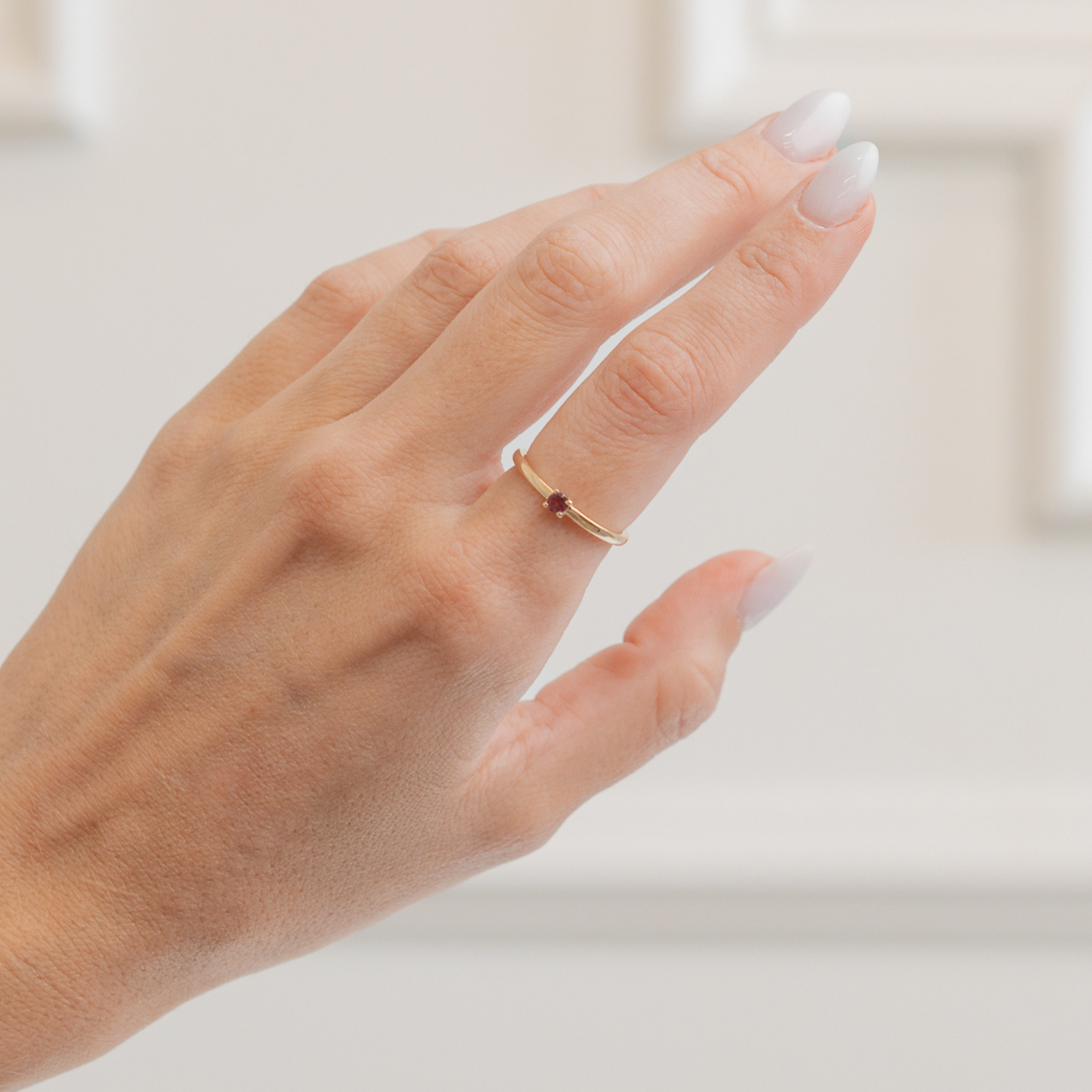 The Solitaire Stackable Birthstone Ring