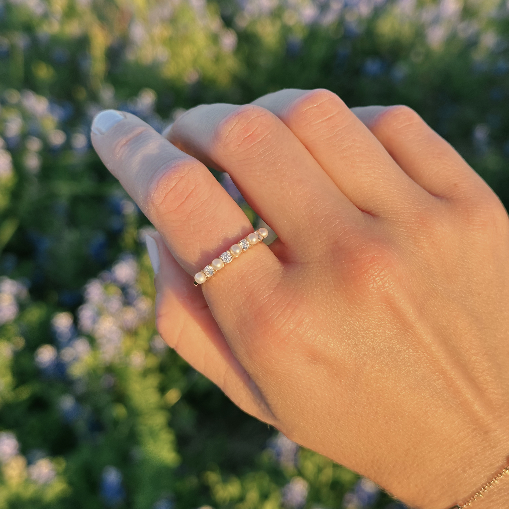 The Juniper Pearl and Diamond Ring