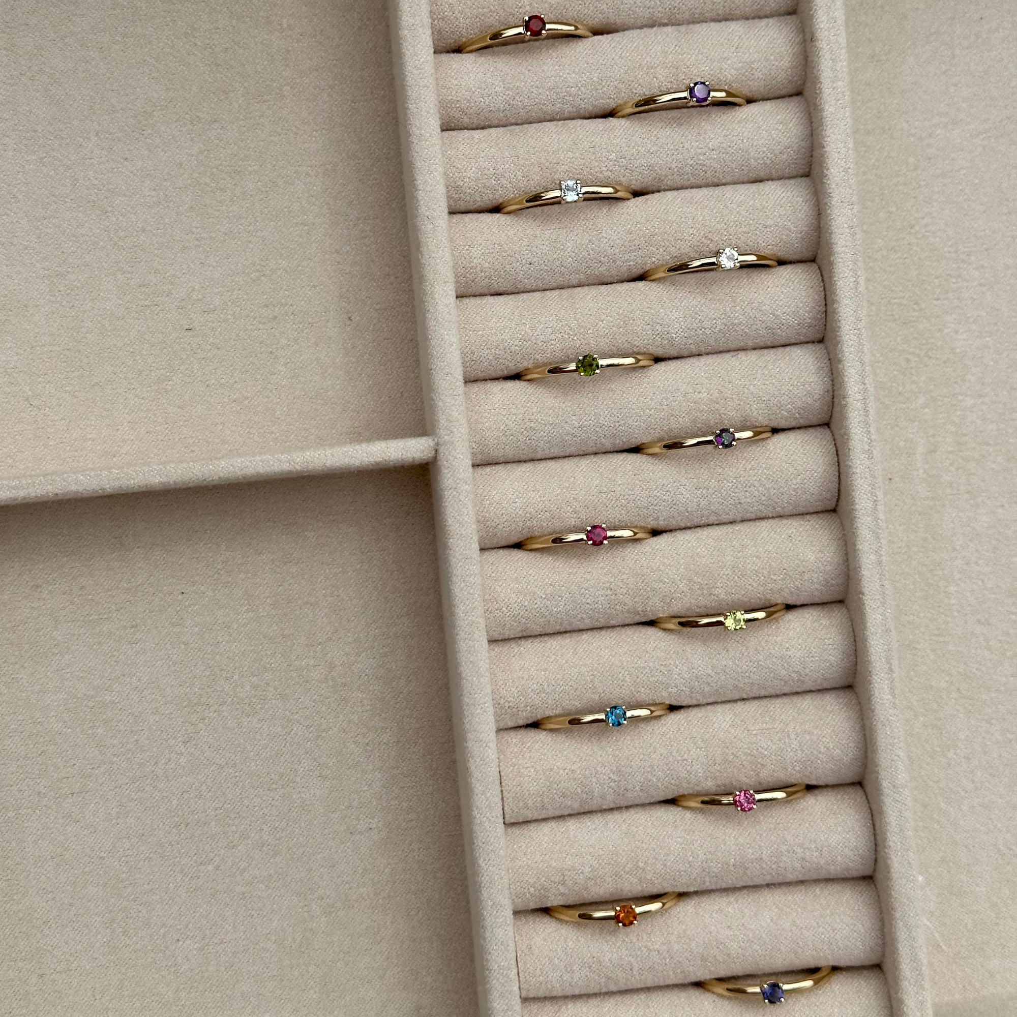 The Solitaire Stackable Birthstone Ring