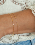 Floating Diamond Paperclip Chain Bracelet