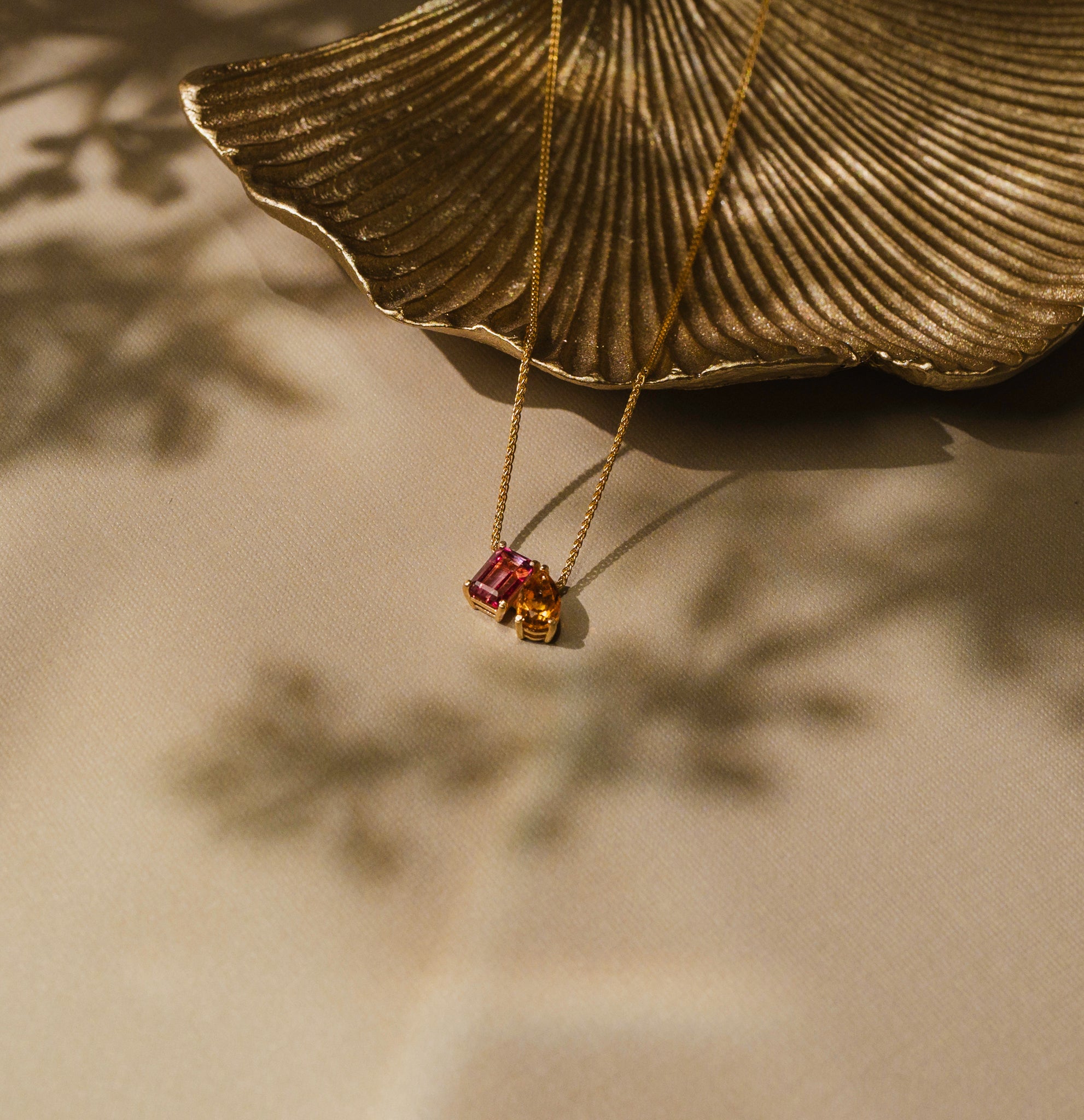 Katie Clark 2-Stone Birthstone Necklace in 14k yellow gold