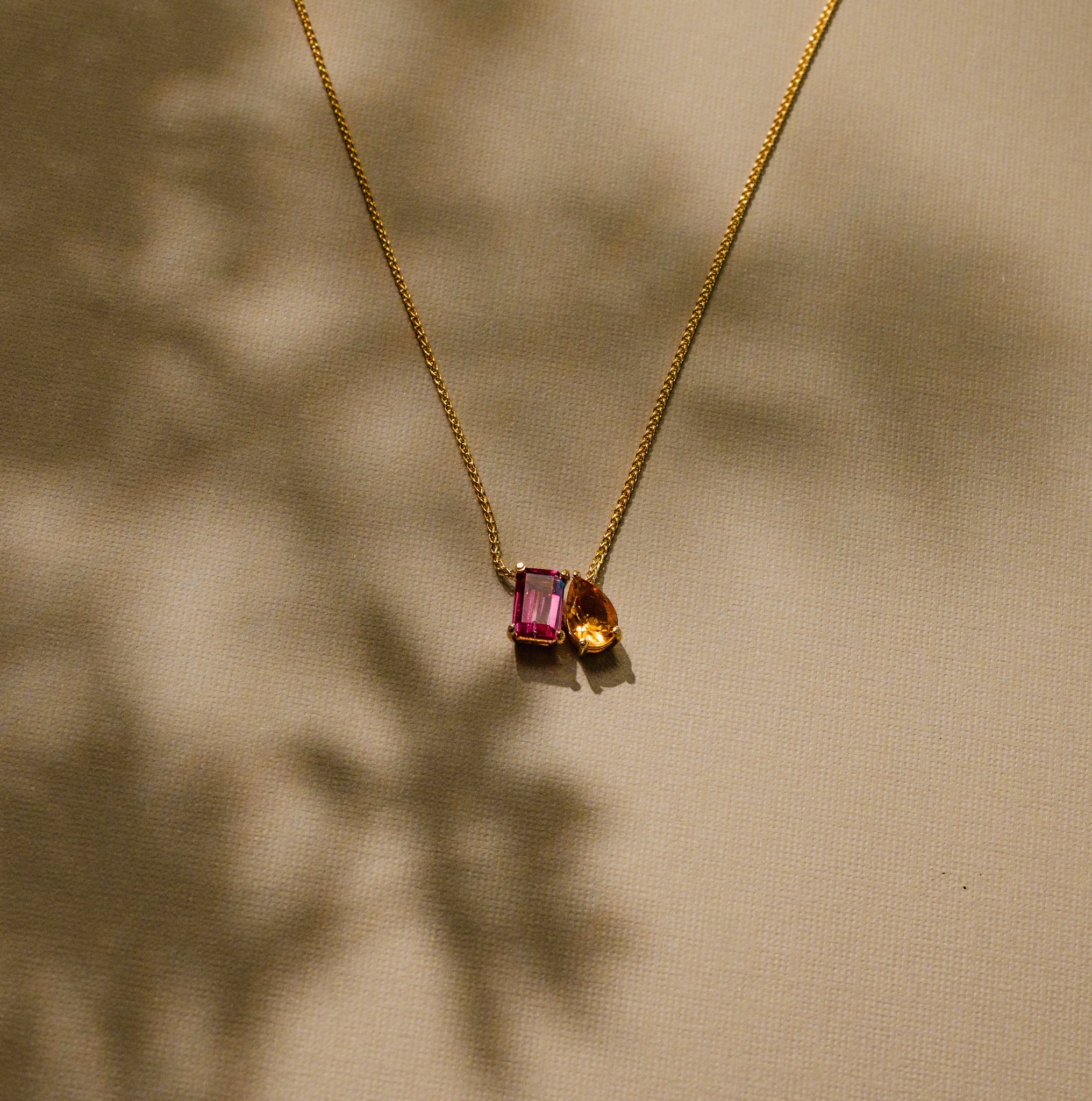 The Two Stone Custom Gemstone Necklace