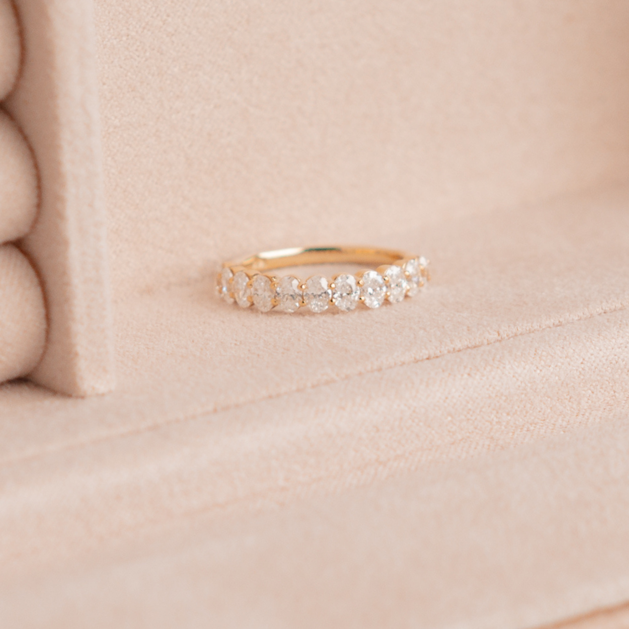 The Kennedy Oval Diamond Wedding Band