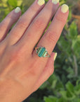 Custom Green Tourmaline Trilogy Ring