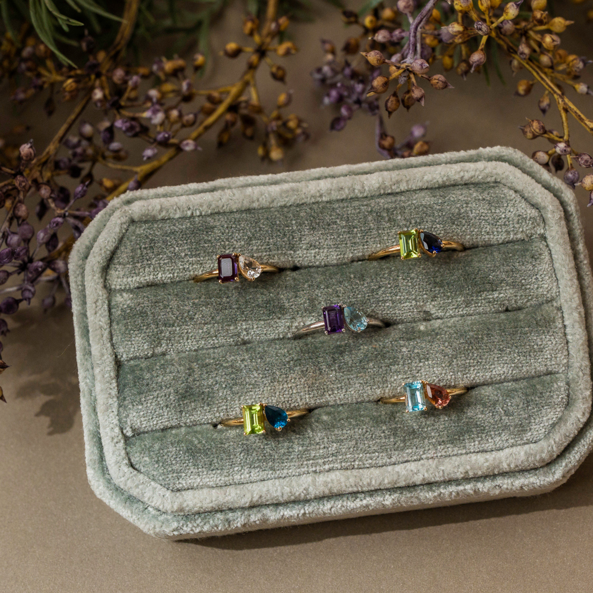 Katie Clark 2-Stone Birthstone Ring in 14k yellow gold – katieclark