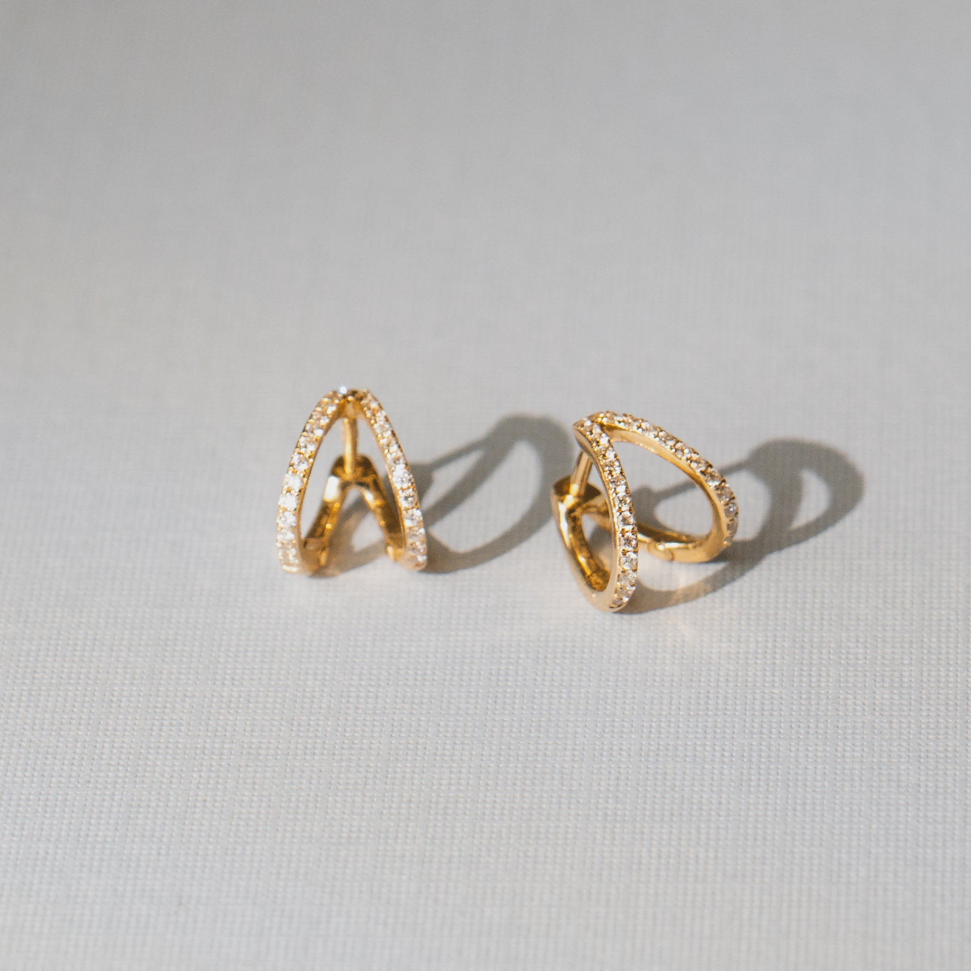 Twin Diamond Duo Earrings