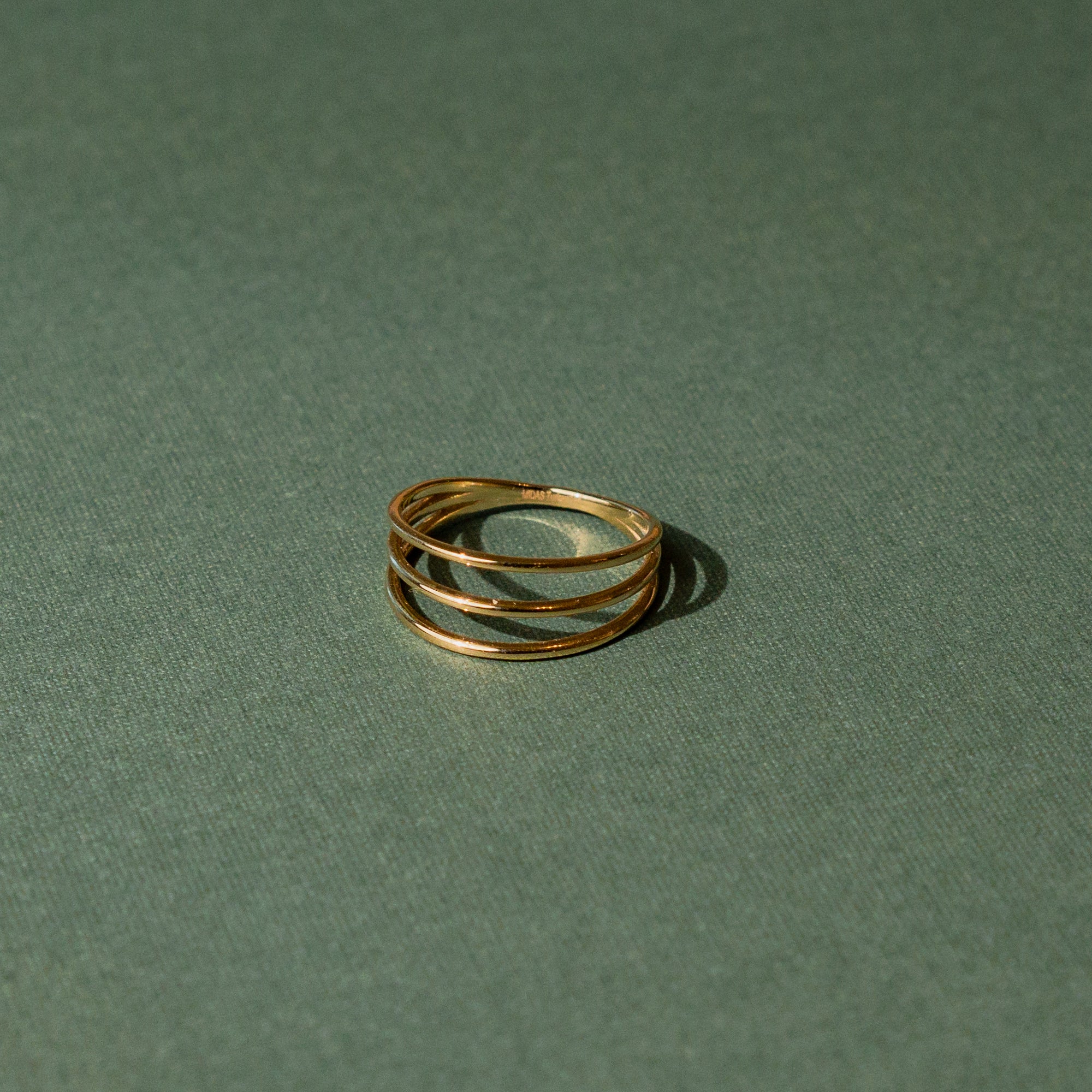 Gold Coded Statement Ring