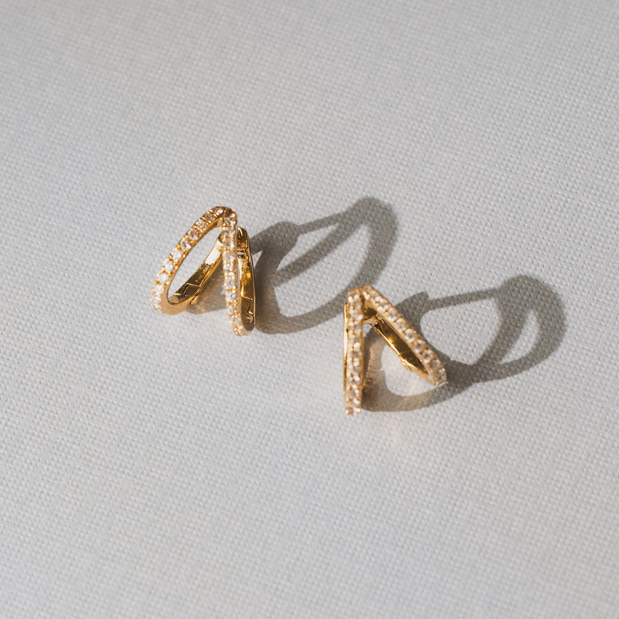 Twin Diamond Duo Earrings