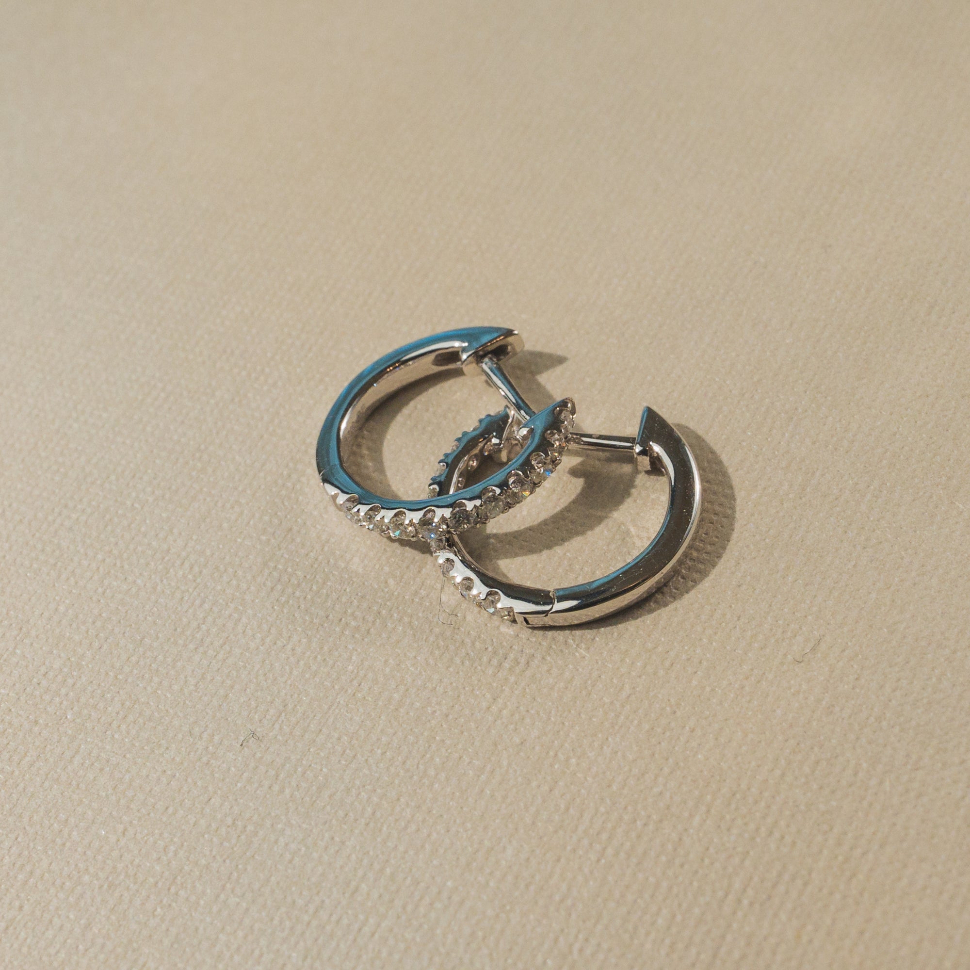 Mini Diamond Huggie Hoop Earrings