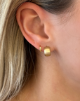 Rounded Matte Gold Huggie Hoop Earrings