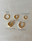 Rounded Matte Gold Huggie Hoop Earrings